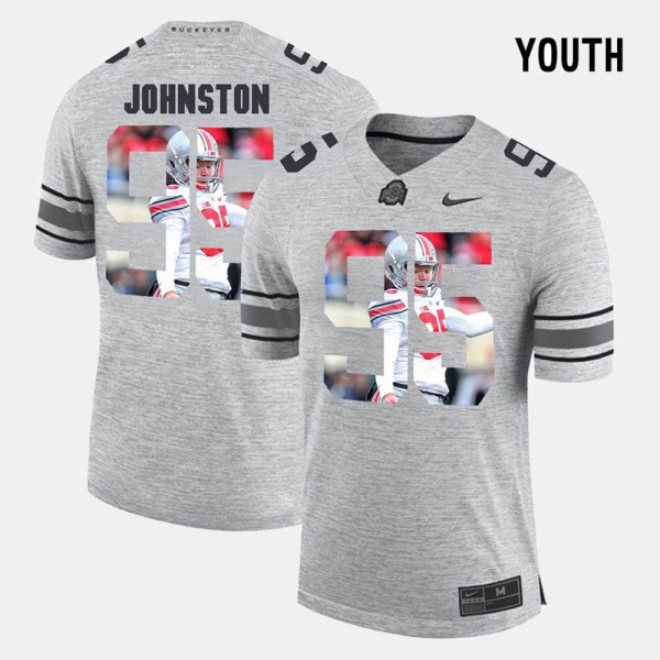 Ohio State Buckeyes Cameron Johnston Youth #95 Gray Pictorital Gridiron Fashion College Football Jersey 2404JGZV6